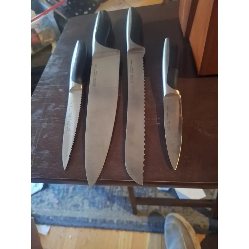 Chicago Cutlery Avondale 12-Piece Black Kitchen Knife Set Wooden Block